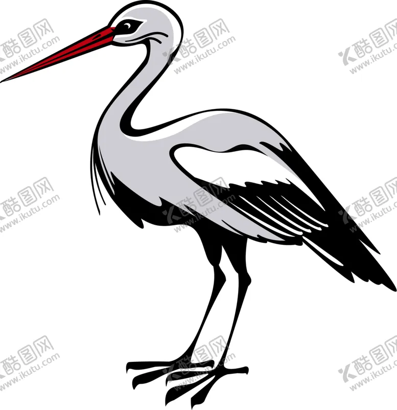 编号：72338101270833067113【酷图网】源文件下载-白鹳 鸟 png 透明底 免扣