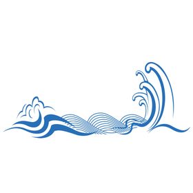 矢量手绘波纹水纹海浪