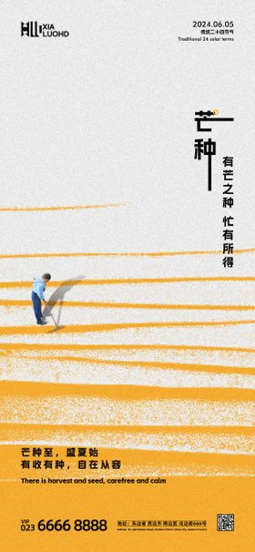 芒种节气海报耕二十四丰收
