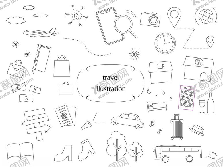 编号：45076911021031473480【酷图网】源文件下载-手绘社交互动元素集合