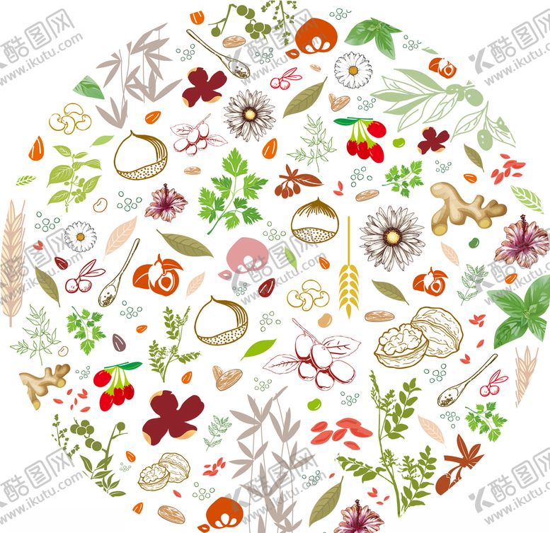 编号：93798506270609178858【酷图网】源文件下载-五谷膳食辅助图形