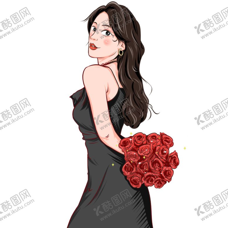 编号：95097601130305145388【酷图网】源文件下载-拿玫瑰女性三八妇女节