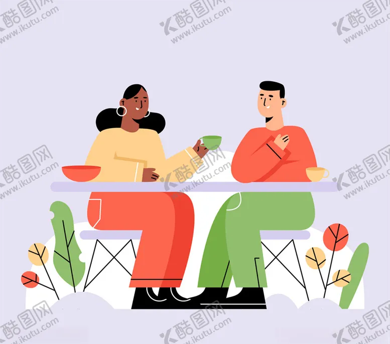 编号：99105106282019468290【酷图网】源文件下载-创意约会聊天中的男女