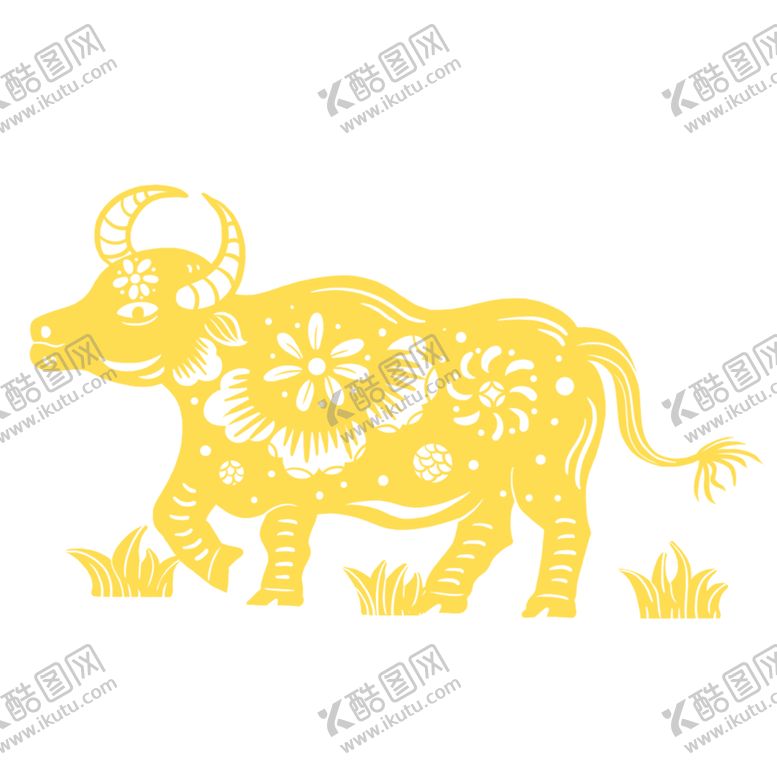 编号：23819305062029294189【酷图网】源文件下载-牛年剪纸