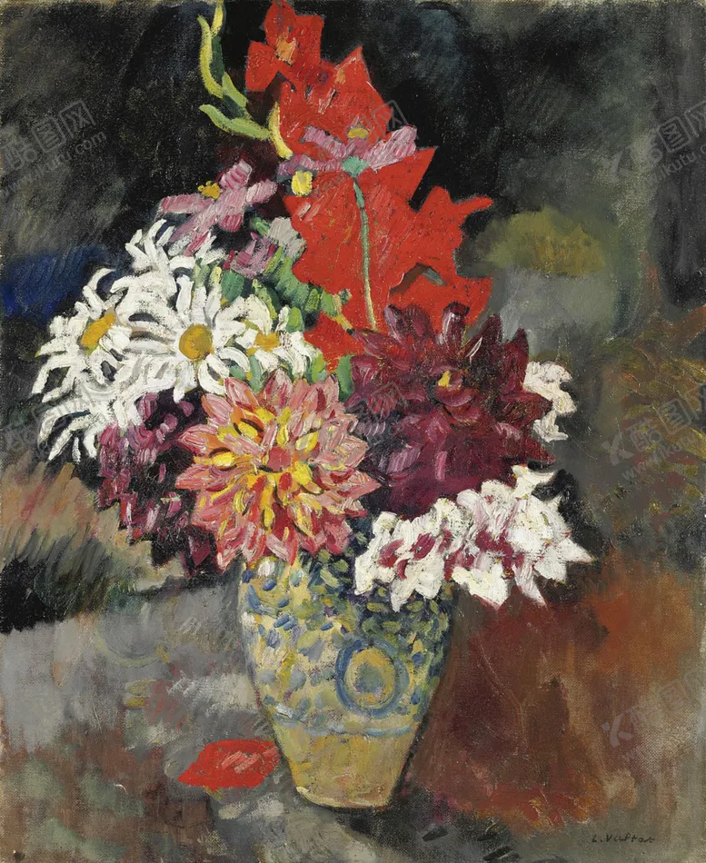 编号：39870006241855499329【酷图网】源文件下载-静物花朵植物油画