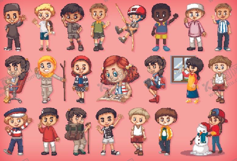 编号：50105509241510056458【酷图网】源文件下载-矢量儿童集合