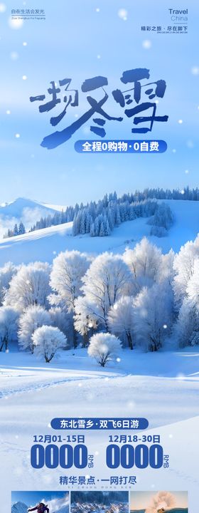 一场冬雪东北雪乡长图海报