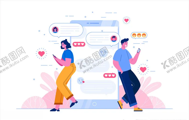 编号：91301506182341329195【酷图网】源文件下载-网络社交矢量插画