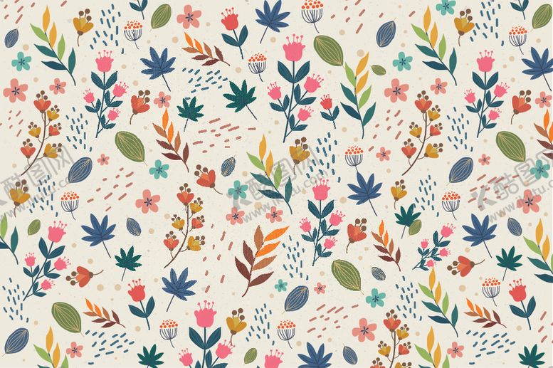 编号：83713509160204289806【酷图网】源文件下载-可爱植物花卉背景底纹