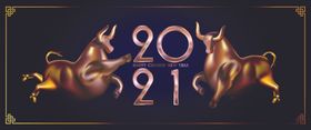 2021牛年春节新喜庆画