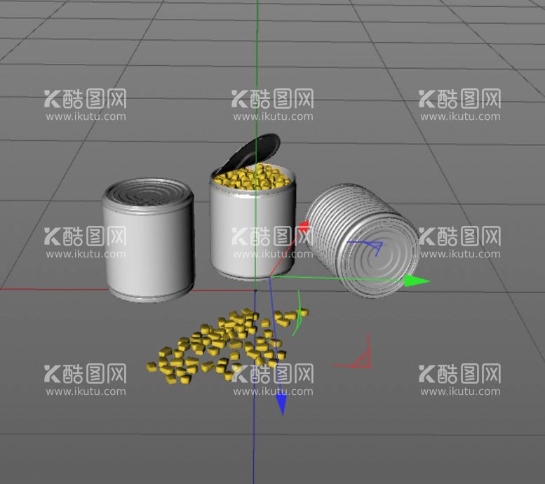 编号：94210212220358264381【酷图网】源文件下载-C4D模型玉米罐头