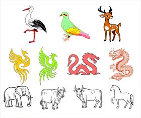 多样动物图案素材