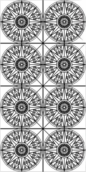 黑白几何对称花纹图案