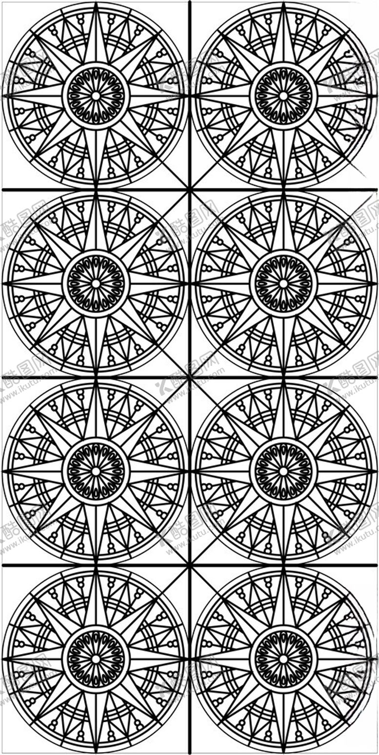 编号：75791904030637237425【酷图网】源文件下载-黑白几何对称花纹图案