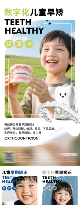 口腔儿童早期矫正系列海报