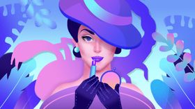 时尚酷感的紫色系潮流女孩