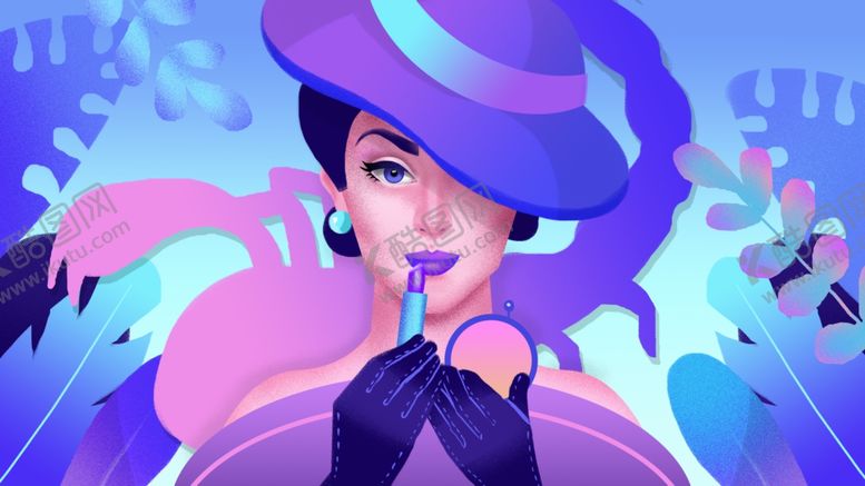 编号：65622604131919393260【酷图网】源文件下载-时尚酷感的紫色系潮流女孩