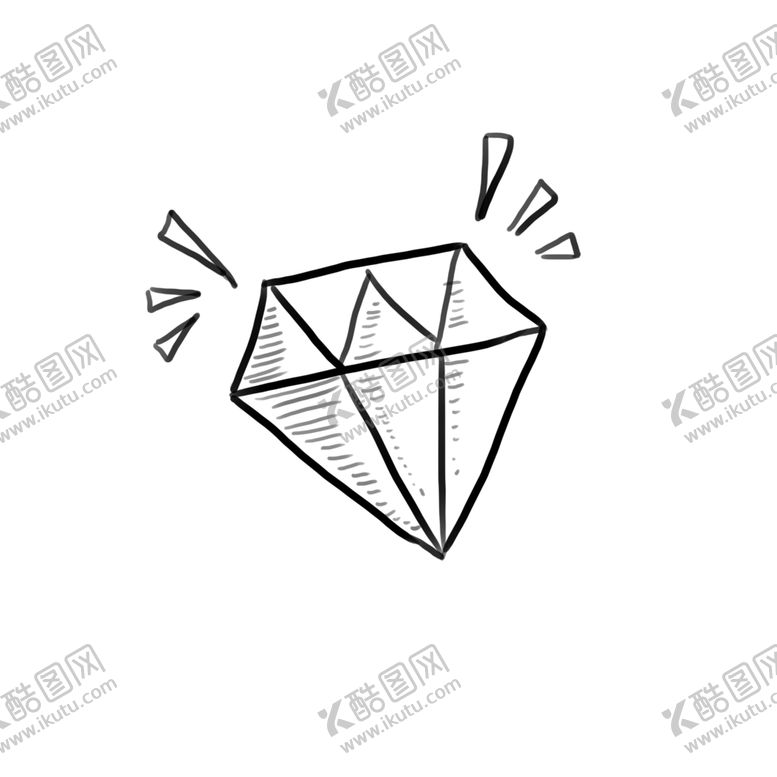 编号：37485007091234046957【酷图网】源文件下载-手绘钻石宝石水晶珠宝免扣素材