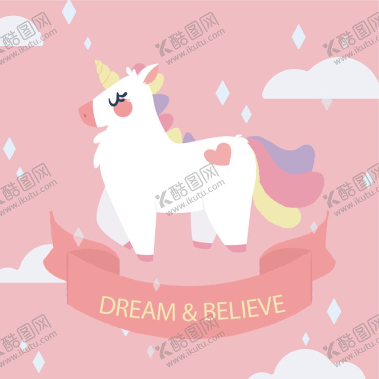 编号：33432102071846297671【酷图网】源文件下载-独角兽卡通图案服装印花图片