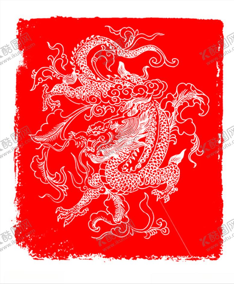 编号：78793106182150472007【酷图网】源文件下载-素描白描中国龙神兽腾图吉祥物