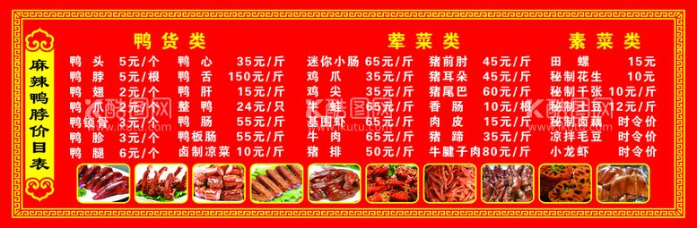 编号：99577210211315373824【酷图网】源文件下载-熟食价目表