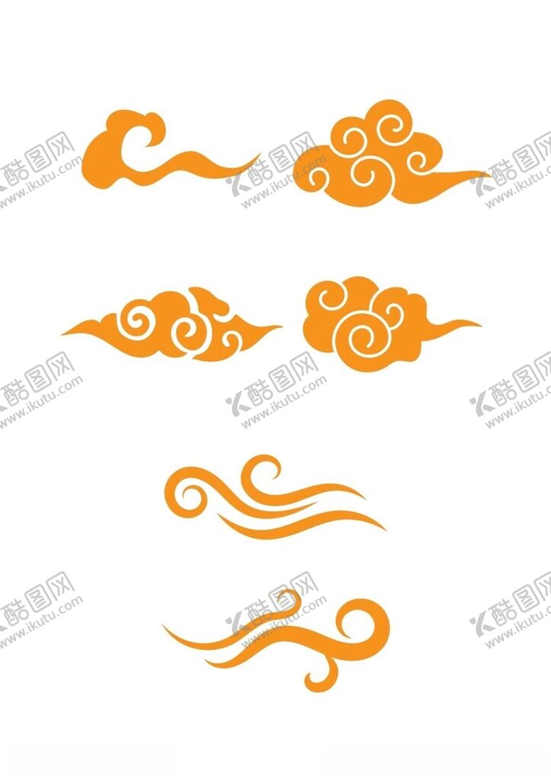 编号：93446502271400302318【酷图网】源文件下载-中国风祥云矢量元素