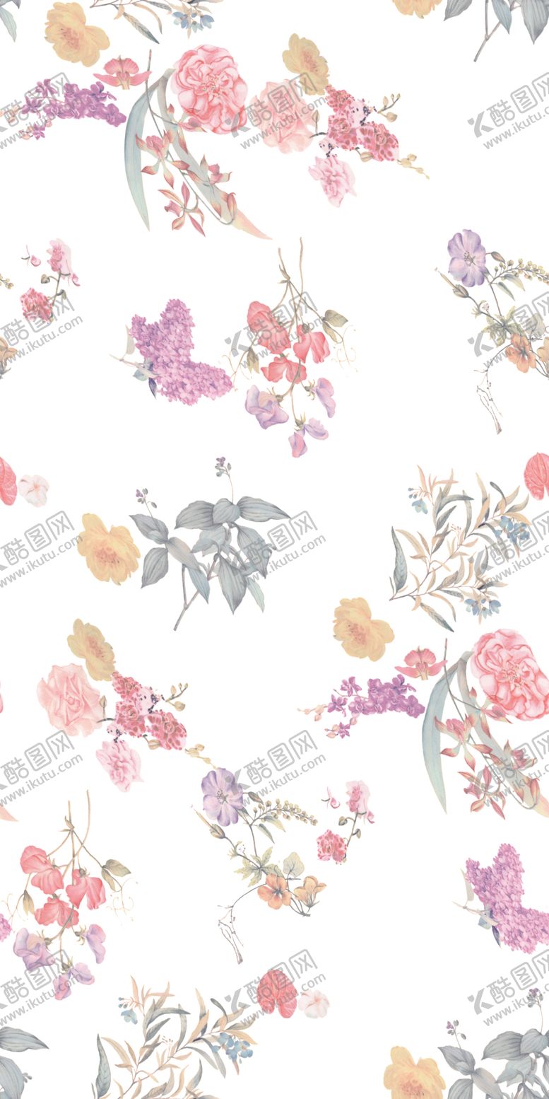 编号：74559704050751305466【酷图网】源文件下载-清新花卉图案背景