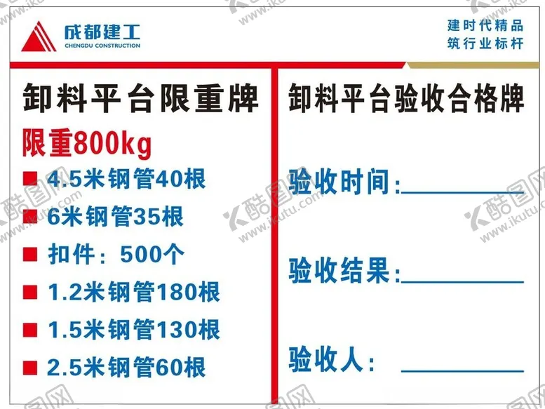 编号：19442802130142379252【酷图网】源文件下载-卸料平台告知牌