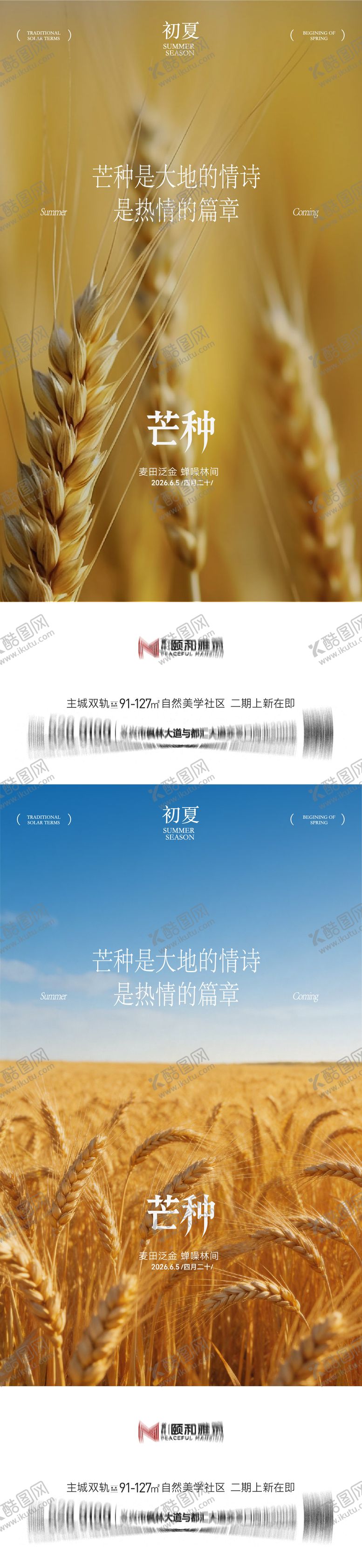 编号：86998005250134057554【酷图网】源文件下载-芒种二十四节气节日海报麦芒麦田