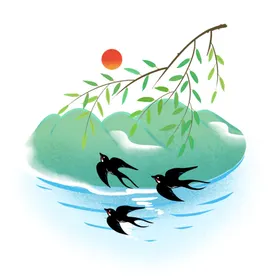清明节素材插图传统小吃手绘中式