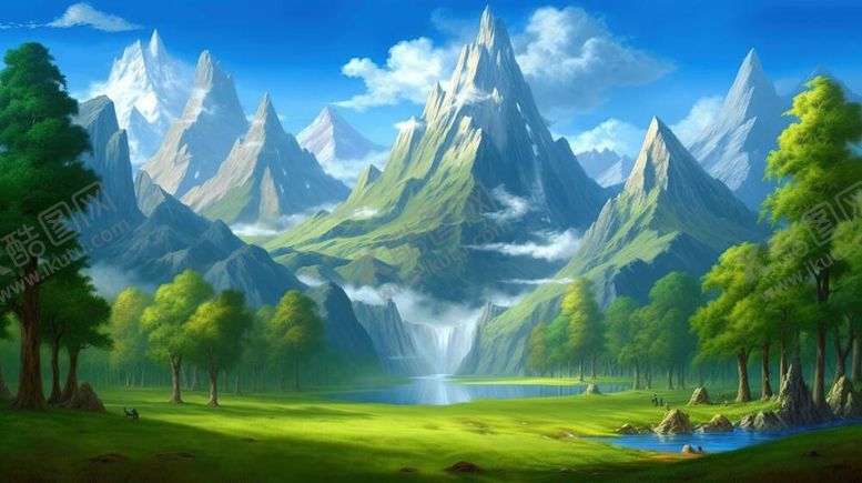 编号：38376312050308285972【酷图网】源文件下载-油画山林