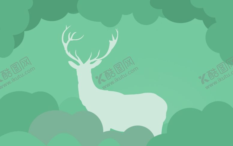 编号：71821005121848539302【酷图网】源文件下载-林中的鹿小鹿绿色云朵