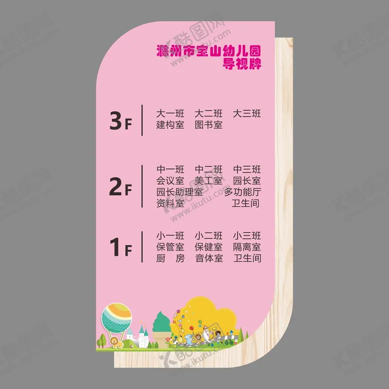 编号：38160909220602010238【酷图网】源文件下载-幼儿园导视牌
