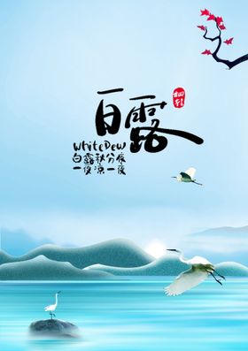 时尚创意二十四节气白露节海报