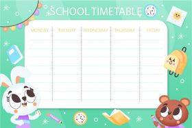 小学生计划表期课程作息课程课程模板