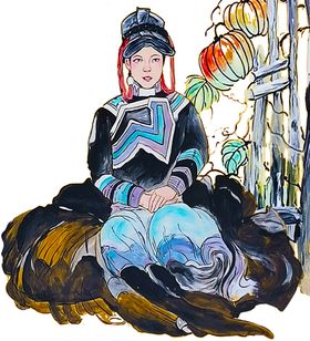 彝族美女素材