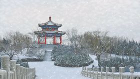 红亭雪景动图