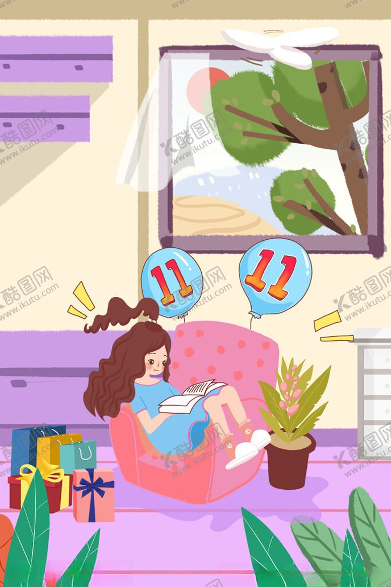 编号：77308411171128596754【酷图网】源文件下载-双十一购物人物