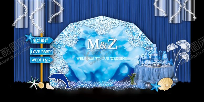 编号：90304409190307528181【酷图网】源文件下载-蓝色婚礼