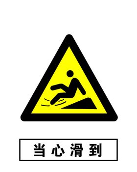 安全警示标牌当心滑到