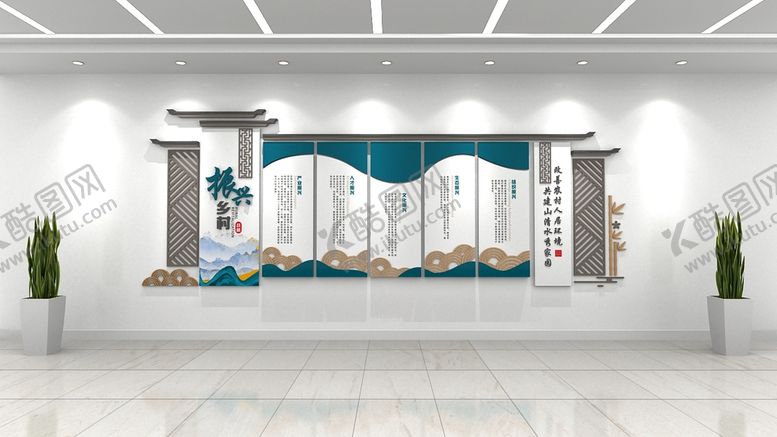 编号：75364810091651557085【酷图网】源文件下载-新中式文化墙