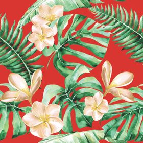 热带手绘花