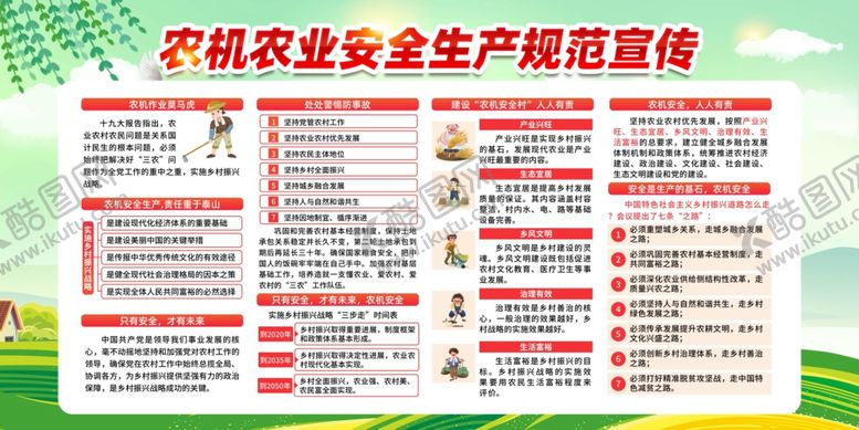编号：40412504221552356444【酷图网】源文件下载-农机农业安全生产规范宣传展板