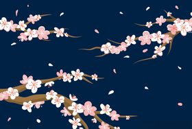 中国风桃花矢量背景