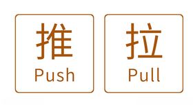 玻璃门推拉提示贴