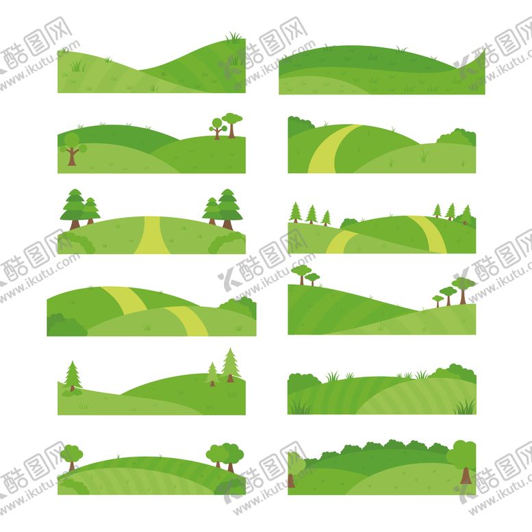 编号：10846303312007105331【酷图网】源文件下载-卡通草地
