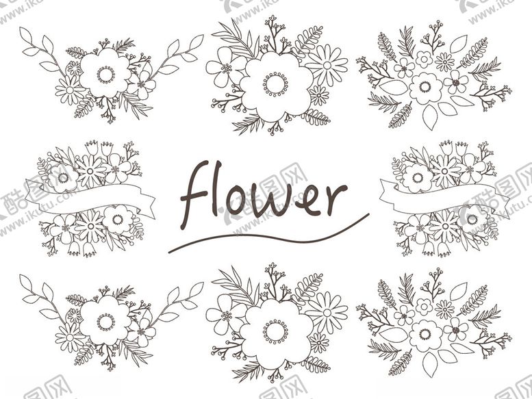 编号：51543511200355032576【酷图网】源文件下载-手绘花卉图案设计素材