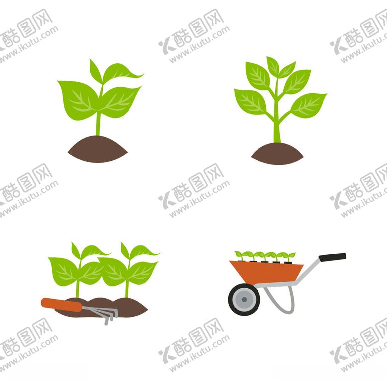 编号：44171502280618502043【酷图网】源文件下载-栽种园艺矢量扁平插画元素