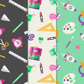 多彩文具图案背景设计