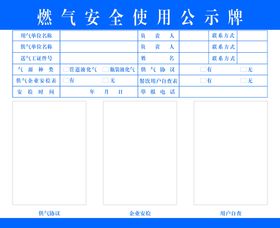 燃气安全使用公示栏